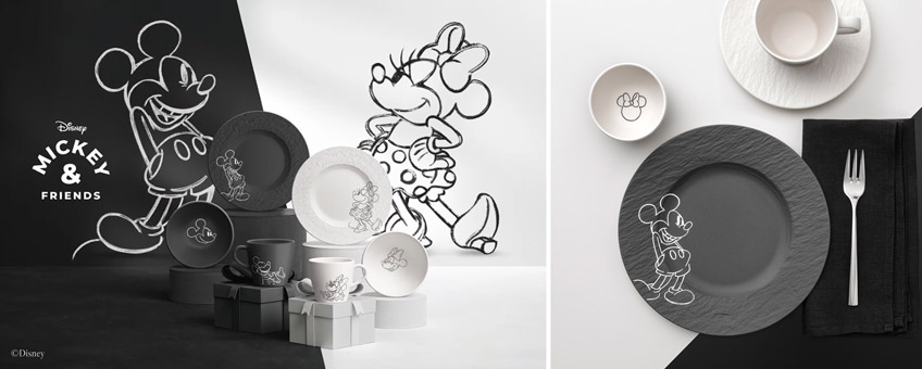 Villeroy Manufacture Rock blanc und Black - Mickey Mouse